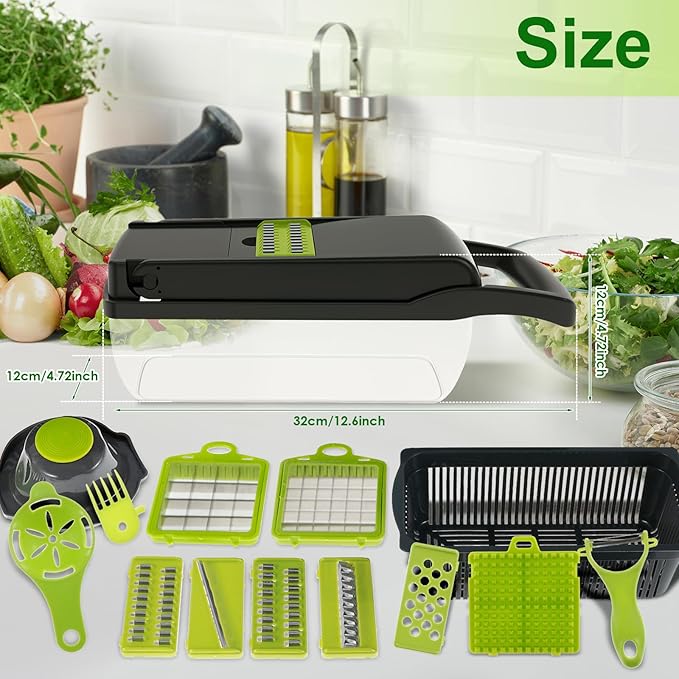Vegetable Chopper Set with Replaceable Stainless Steel Blades